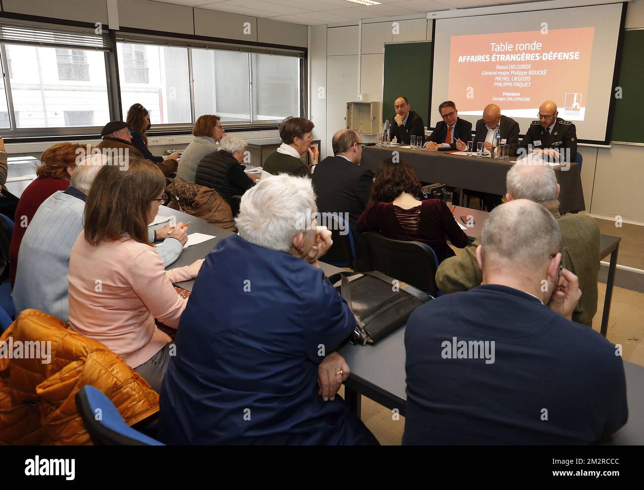 L'immagine mostra un forum di partito, intitolato 'Comment retablir la confiance des belges envers l'Etat et ses institutions les Plus emblematiques', di democratici cristiani di lingua francese CDH, in vista delle prossime elezioni regionali, federali ed europee, sabato 16 marzo 2019 a Bruxelles. FOTO DI BELGA NICOLAS MAETERLINCK Foto Stock