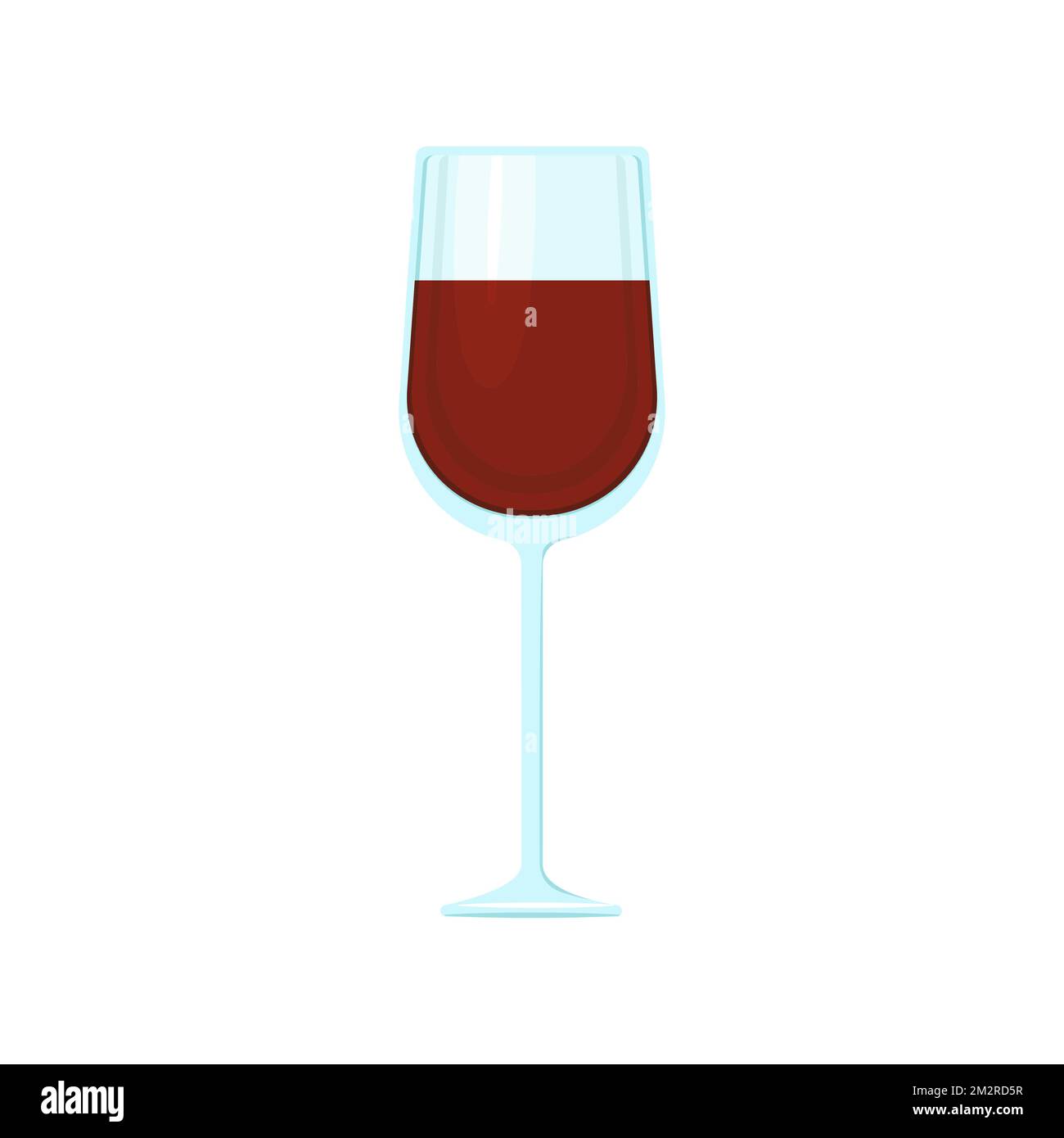 Un bicchiere di vino rosso. Oggetto vettoriale su sfondo bianco, isolare Illustrazione Vettoriale