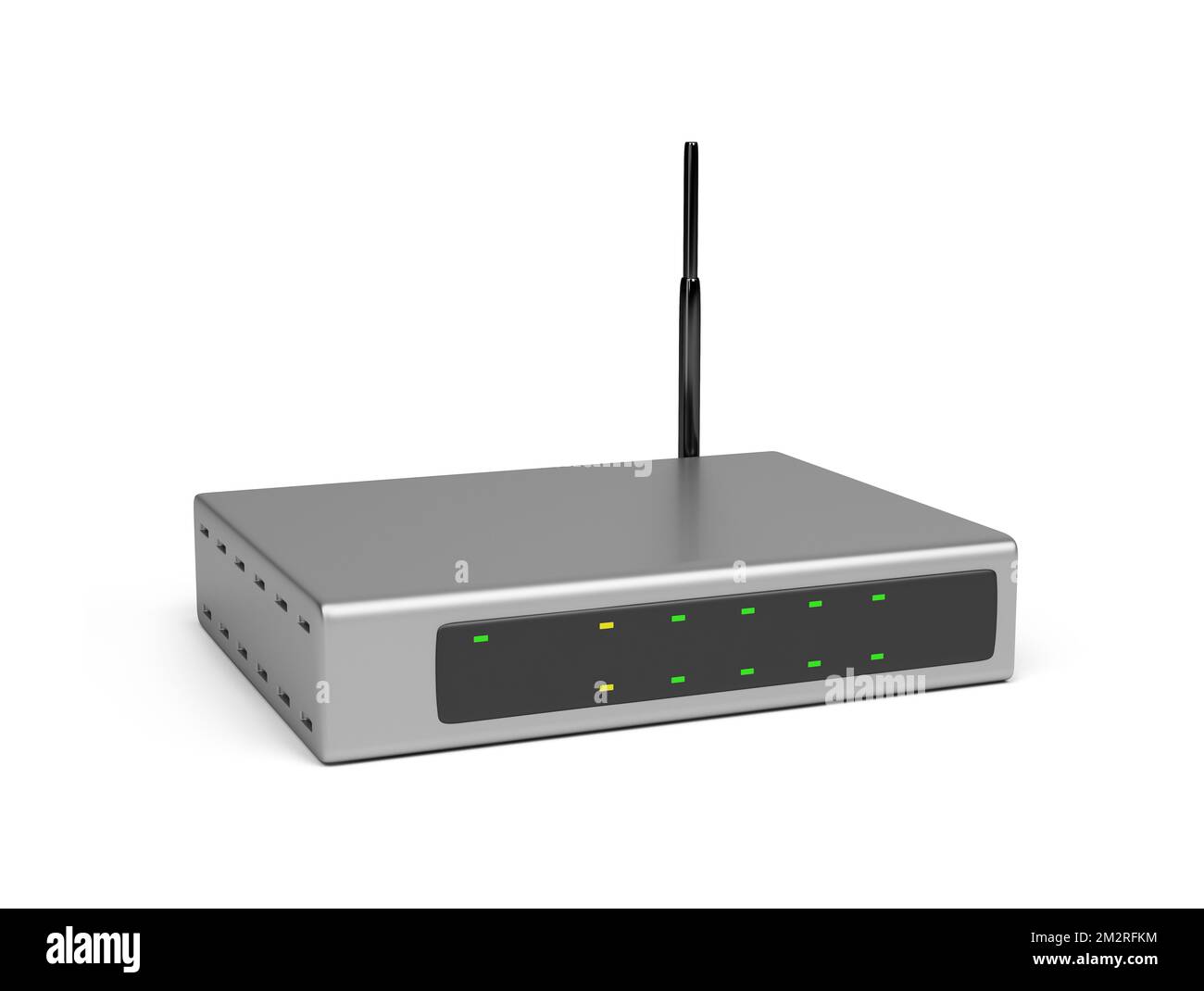 Router wireless. immagine 3d. Sfondo bianco isolato. Foto Stock