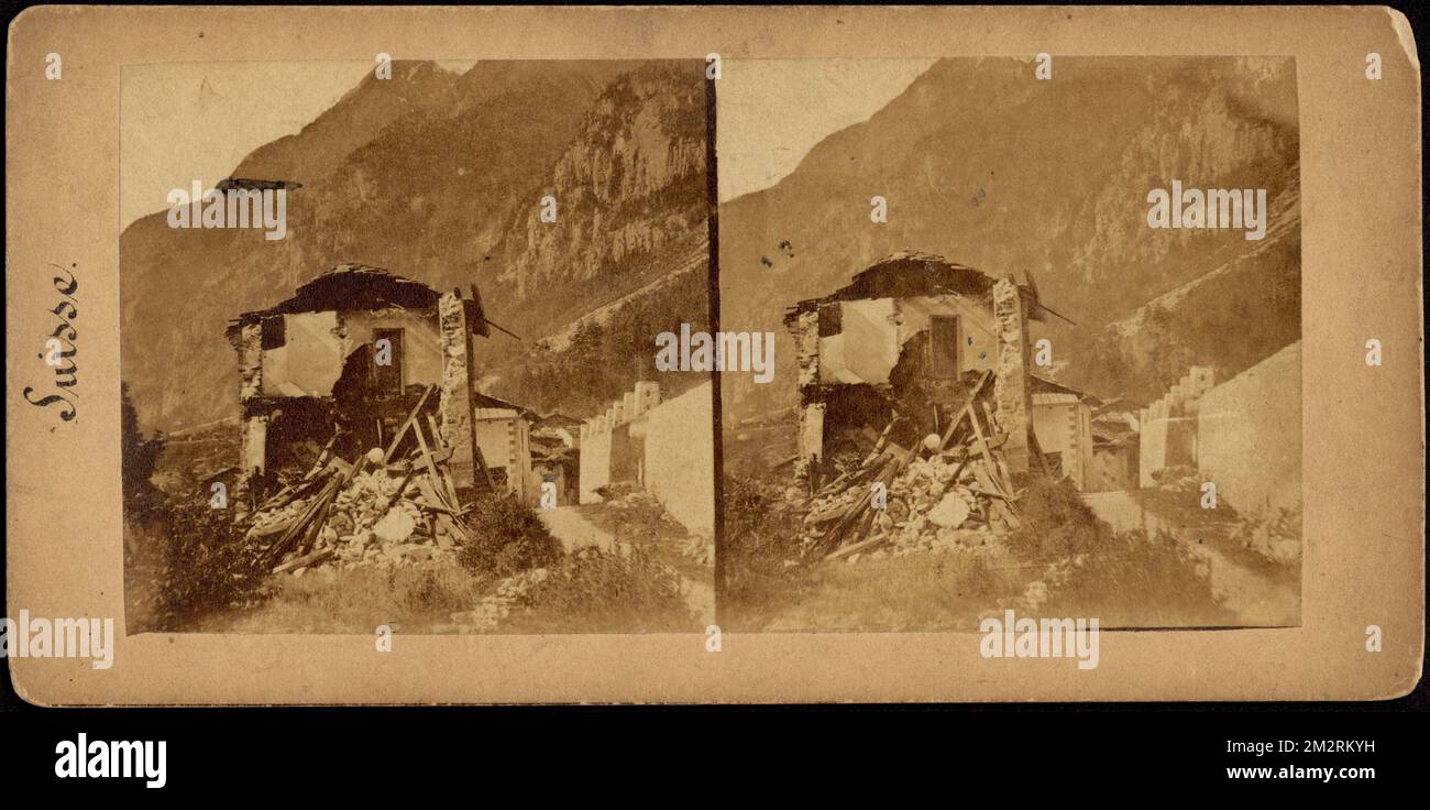 Entreè de St Nicolas capris[?] le tremblement de terre , terremoti, rovine Foto Stock