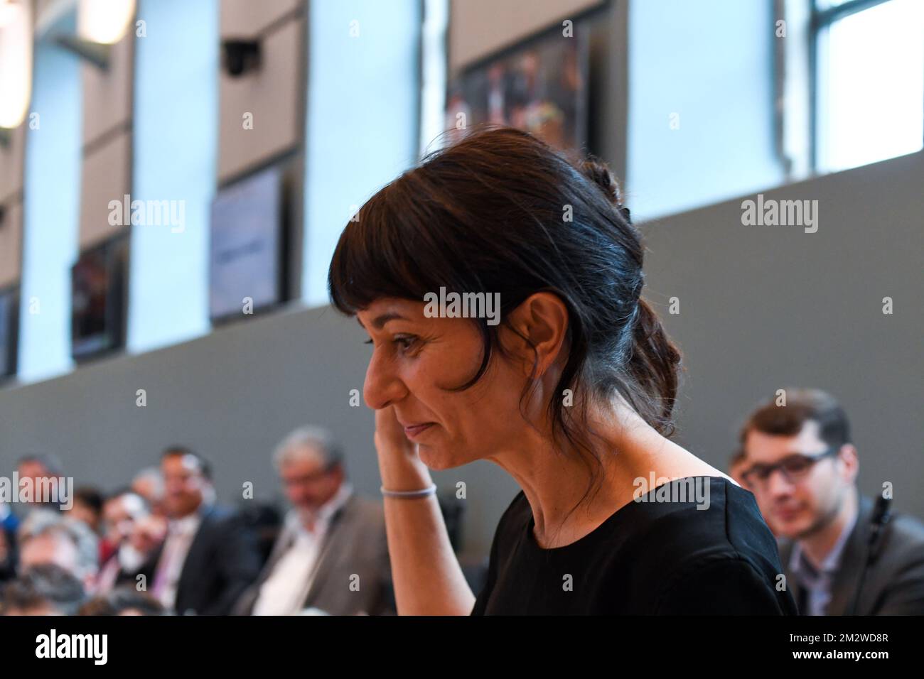 La Veronica Cremasco di Ecolo è stata raffigurata durante la cerimonia di giuramento durante una sessione plenaria del parlamento vallone a Namur, martedì 11 giugno 2019. FOTO DI BELGA FREDERIC SIERAKOWSKI Foto Stock