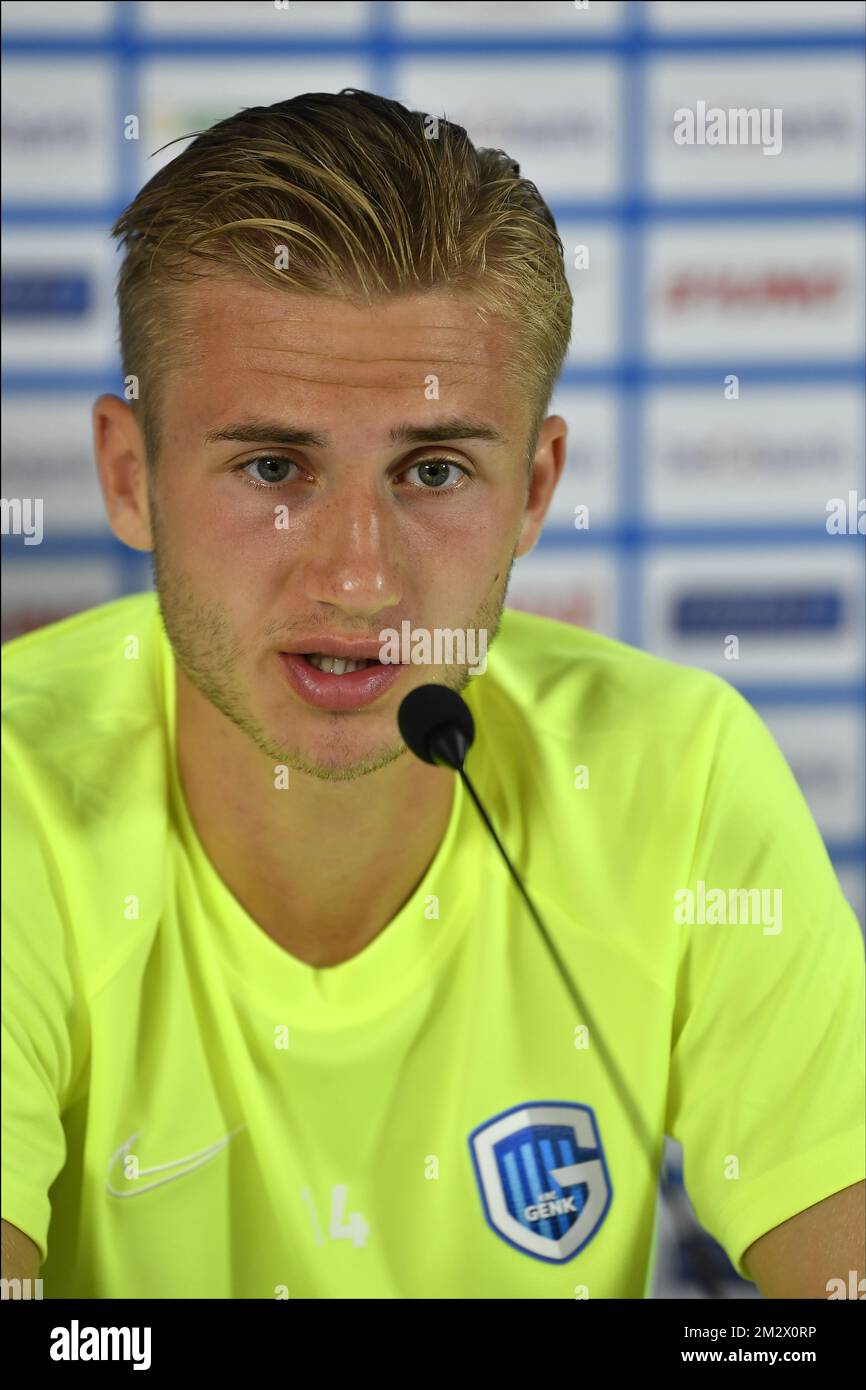 Benjamin Nygren di Genk ha mostrato durante una conferenza stampa per presentare i nuovi giocatori di KRC Genk. Venerdì 28 giugno 2019. FOTO DI BELGA JOHAN EYCKENS Foto Stock