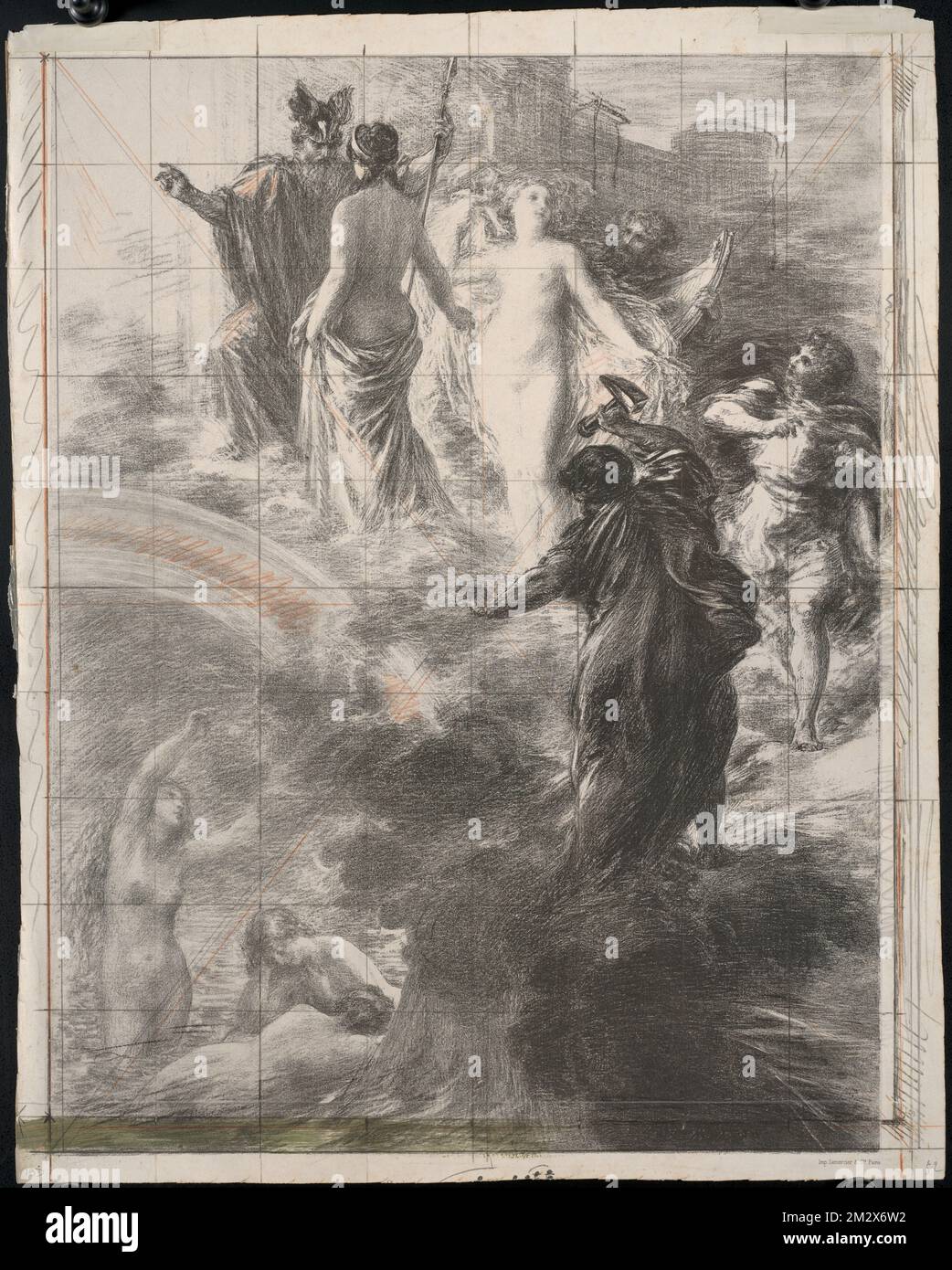 Finale du Rheingold , personaggi fittizi, dei, Dee, divinità freyr norrena, Thor Norse Deity, Odin Norse Deity, Frigg Norse Deity, Freya Norse Deity, Loki Norse Deity, Wagner, Richard, 1813-1883. Anello des Nibelungen. Rheingold. Henri Fantin-Latour (1836-1904). Litografie e altre stampe Foto Stock