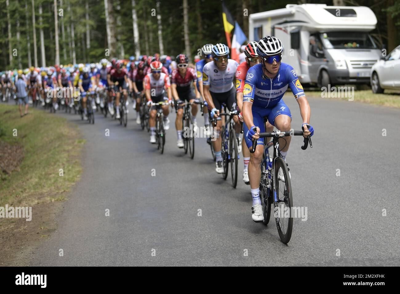 La nona tappa della 106th edizione del Tour de France, da Saint-Etienne a Brioude (170,5 km), domenica 14 luglio 2019 in Francia. Il Tour de France di quest'anno inizia a Bruxelles e si svolge dal 6th al 28th luglio. FOTO DI BELGA YORICK JANSENS Foto Stock