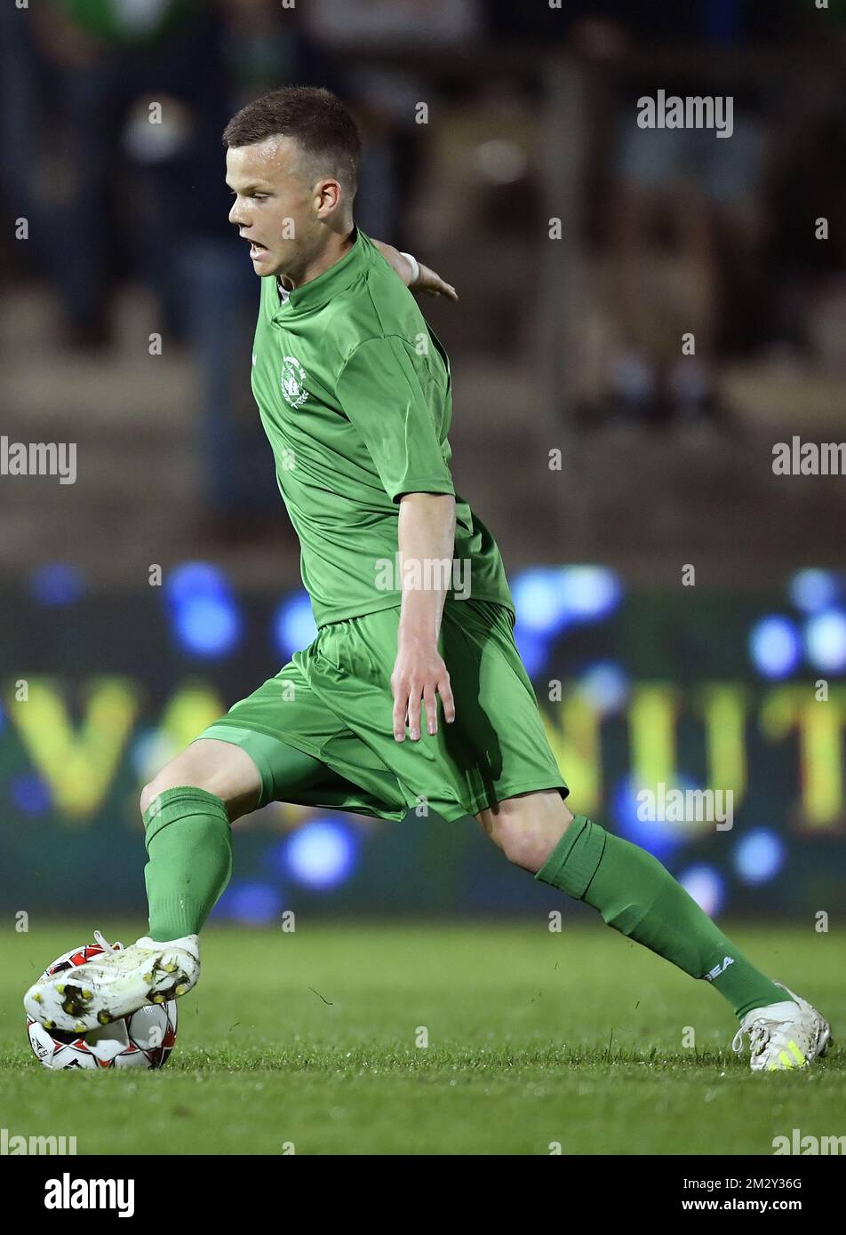 Kolbeinn Thordarson di Lommel ha mostrato in azione nel corso di una partita di calcio tra Lommel SK e KVC Westerlo, sabato 03 agosto 2019 a Lommel, il primo giorno della divisione 1B della 'Proximus League' del campionato di calcio belga. FOTO DI BELGA JOHAN EYCKENS Foto Stock