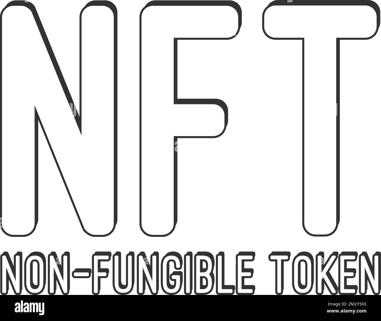 NFT Token non-fungibili concetto di arte digitale ESP 10 Illustrazione Vettoriale