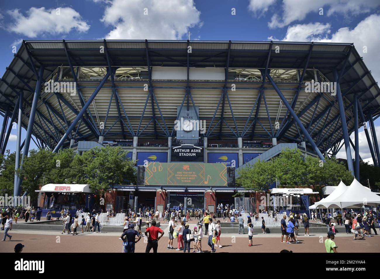 L'immagine mostra lo stadio Arthur Ashe al torneo di tennis US Open Grand Slam, al Flushing Meadow, a New York City, USA, sabato 24 agosto 2019. FOTO DI BELGA YORICK JANSENS Foto Stock