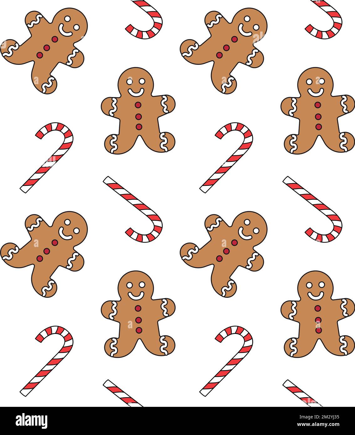 Modello vettoriale senza cuciture di pane di zenzero di Natale Illustrazione Vettoriale