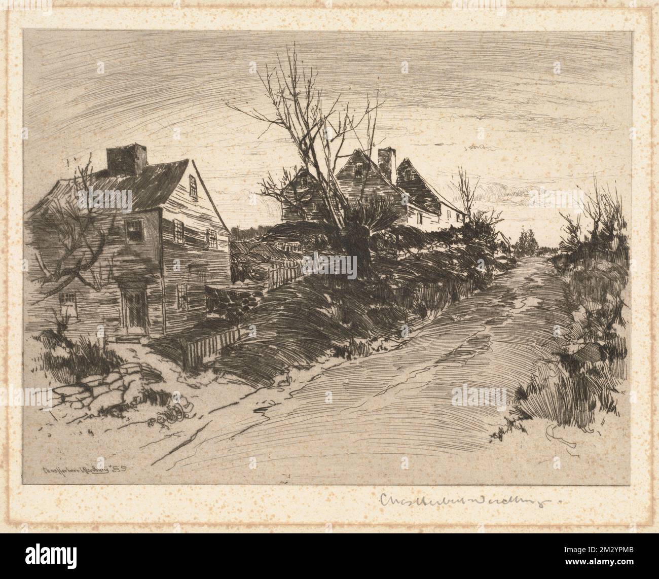 Folly Cove, Gloucester , Città e paesi, Case. Charles H. Woodbury (1864-1940). Stampe Foto Stock