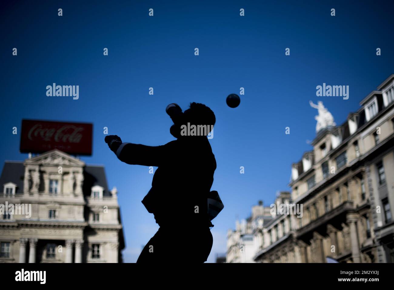 Konrad Bukowiecki, in Polonia, è stato raffigurato in azione durante l'evento shot Put dell'AG Insurance Memorial Van Damme IAAF Diamond League, in occasione della riunione di atletica presso la piazza De Brouckereplein-Place de la Brouckere, nel centro di Bruxelles, giovedì 05 settembre 2019. FOTO DI BELGA JASPER JACOBS Foto Stock