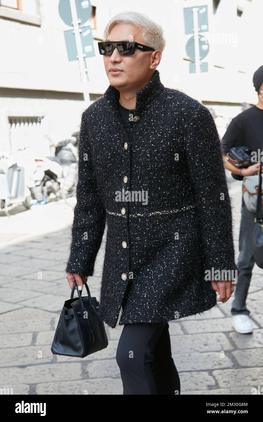 MILANO, ITALIA - 22 SETTEMBRE 2022: Bryan Boy Before Dsquared2 sfilata di moda, Milano Fashion Week Street Style Foto Stock