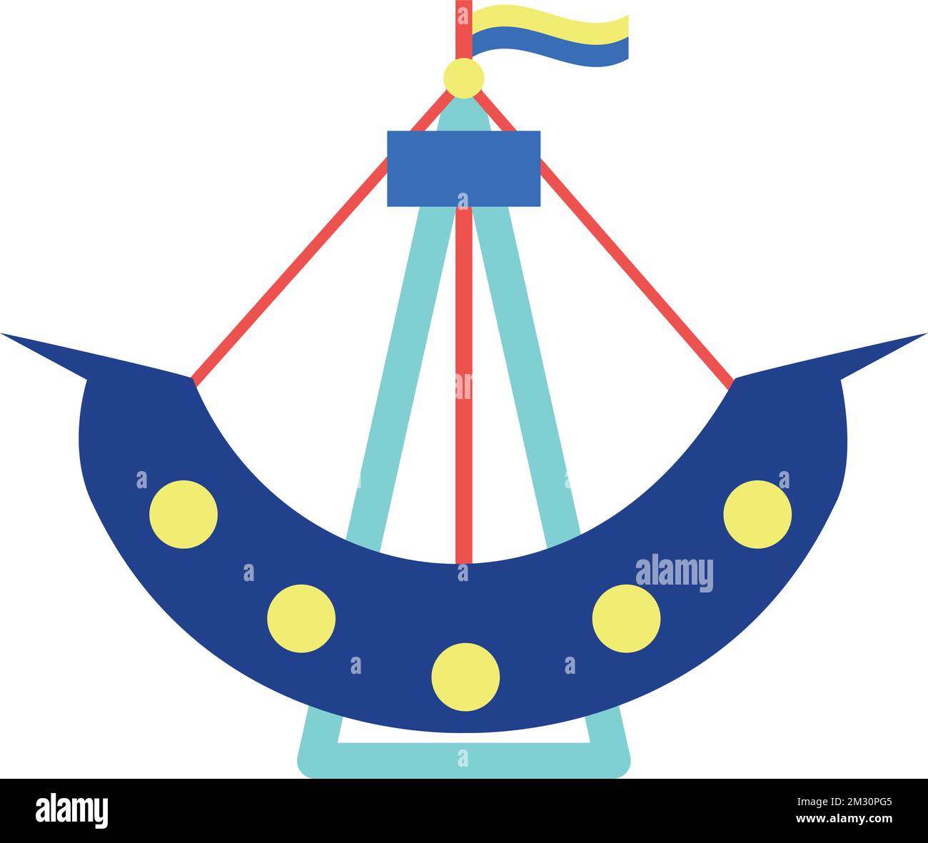 Parco divertimenti isolato nave pirata icona Vector Illustrazione Vettoriale