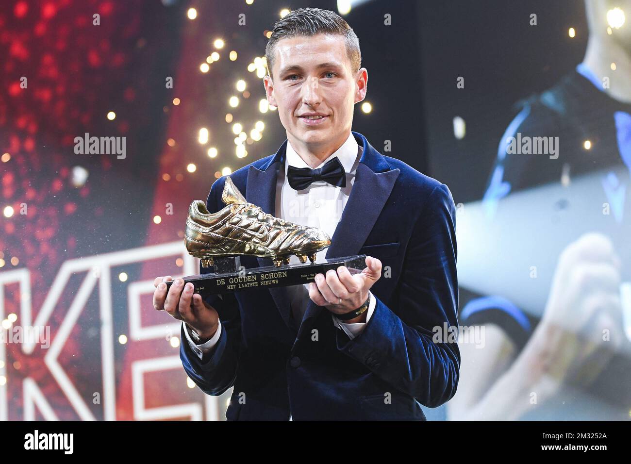 Hans Vanaken del Club Brugge, vincitore del premio Golden Shoe, nella foto  della 66th edizione della cerimonia di premiazione 'Golden Shoe', mercoledì  15 gennaio 2020, a Puurs. La scarpa d'oro (Gouden Schoen /
