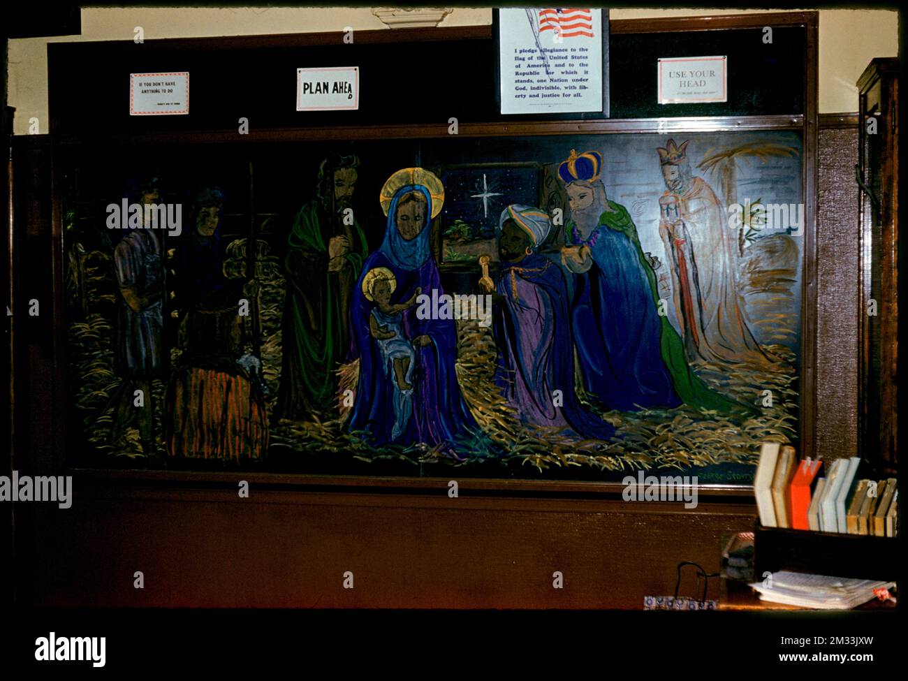 George Stavarino 7th disegno di grado su Natale , disegni, Madonne, Vacanze, Natale. Collezione Edmund L. Mitchell Foto Stock