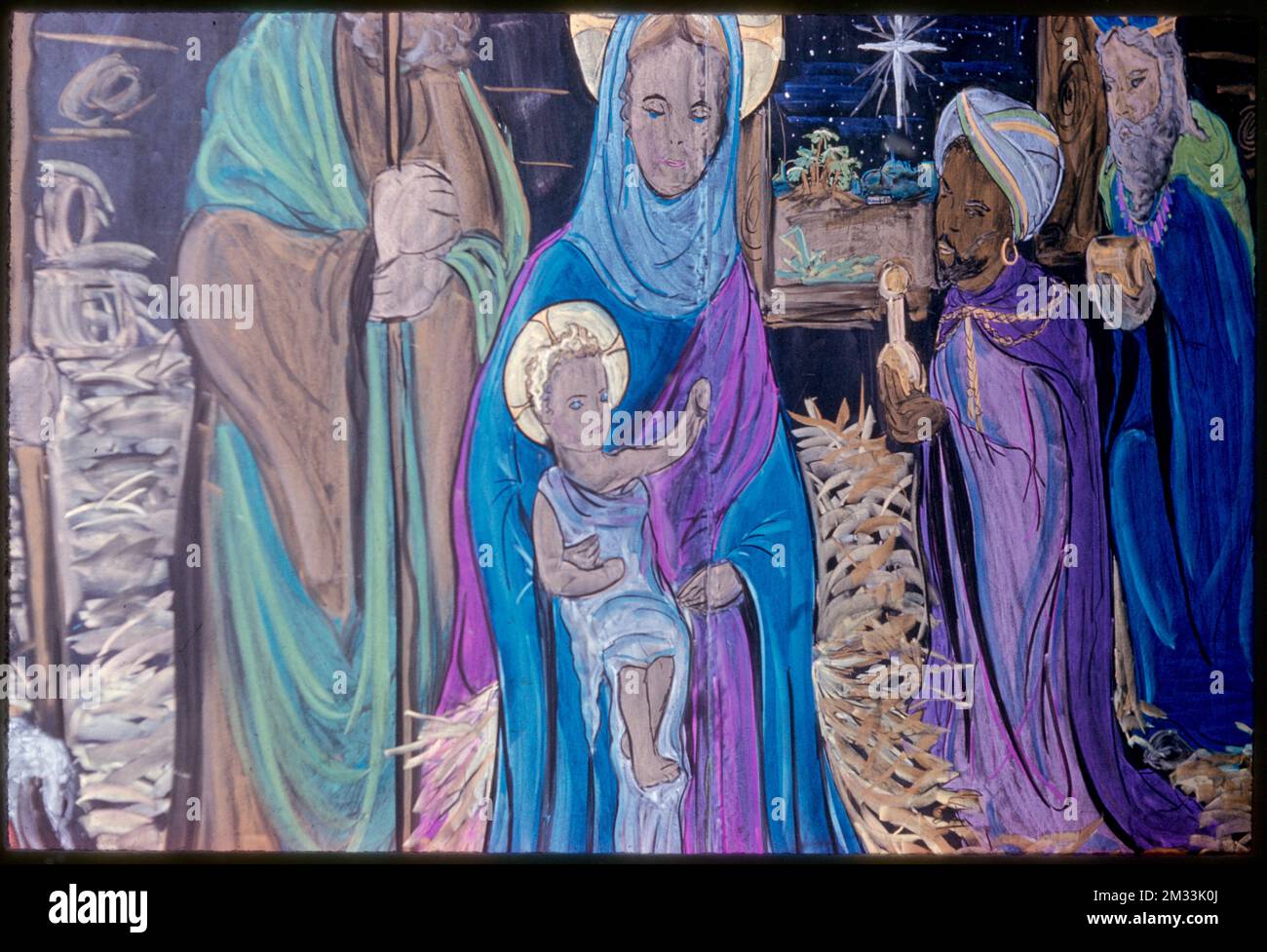 George Stavarino 7th disegno di grado su Natale , disegni, Madonne, Vacanze, Natale. Collezione Edmund L. Mitchell Foto Stock