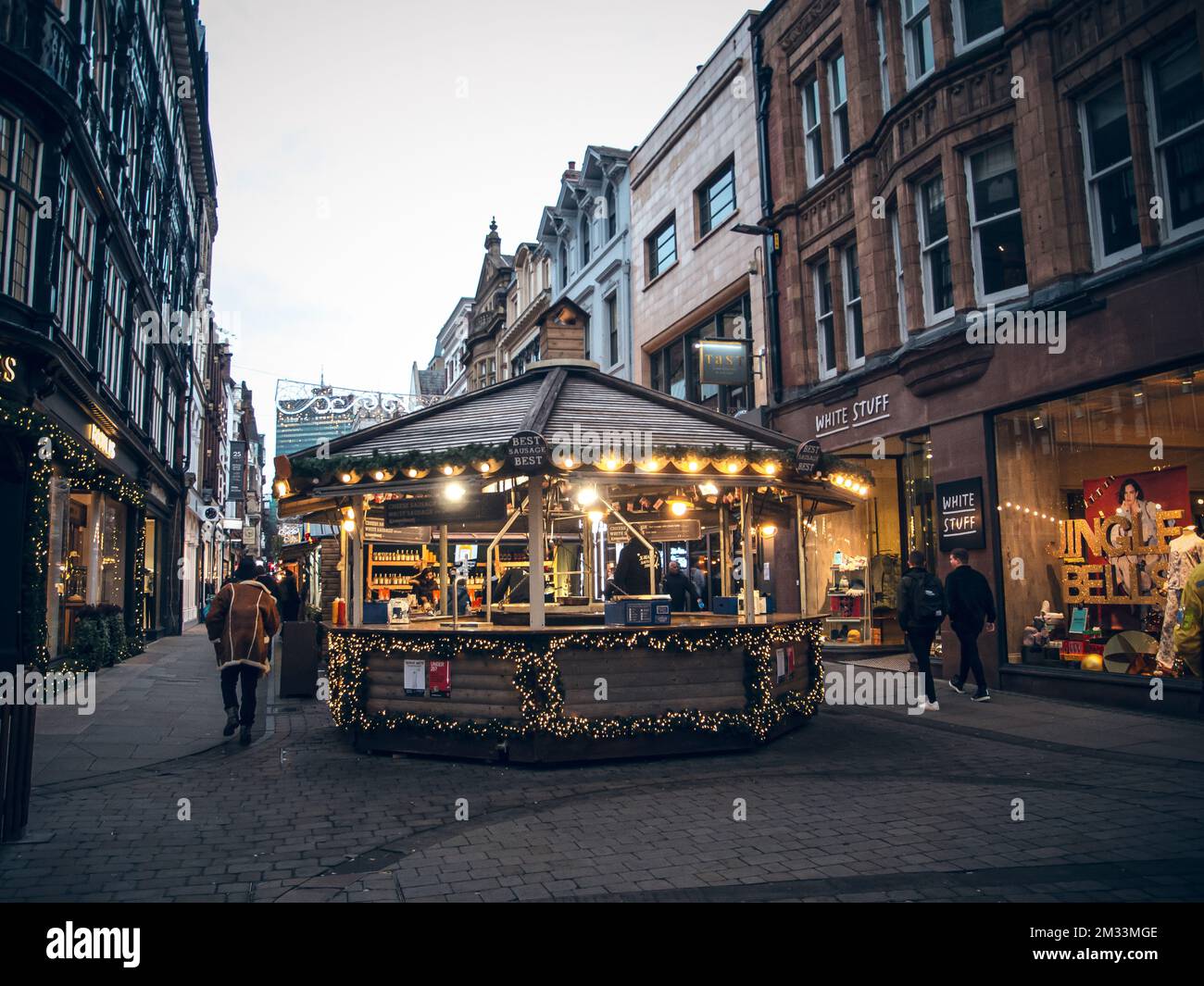 Mercatini di Natale a Manchester. Foto Stock