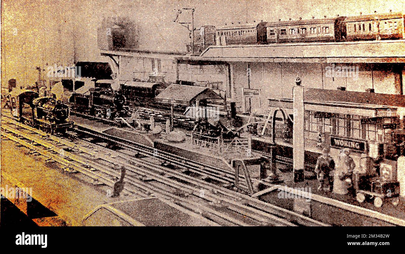 Un modello in miniatura degli anni '30 della stazione di Woking. Foto Stock