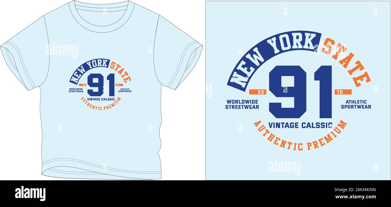 new york 91 t shirt grafica vettoriale illustrazione file digitale Illustrazione Vettoriale