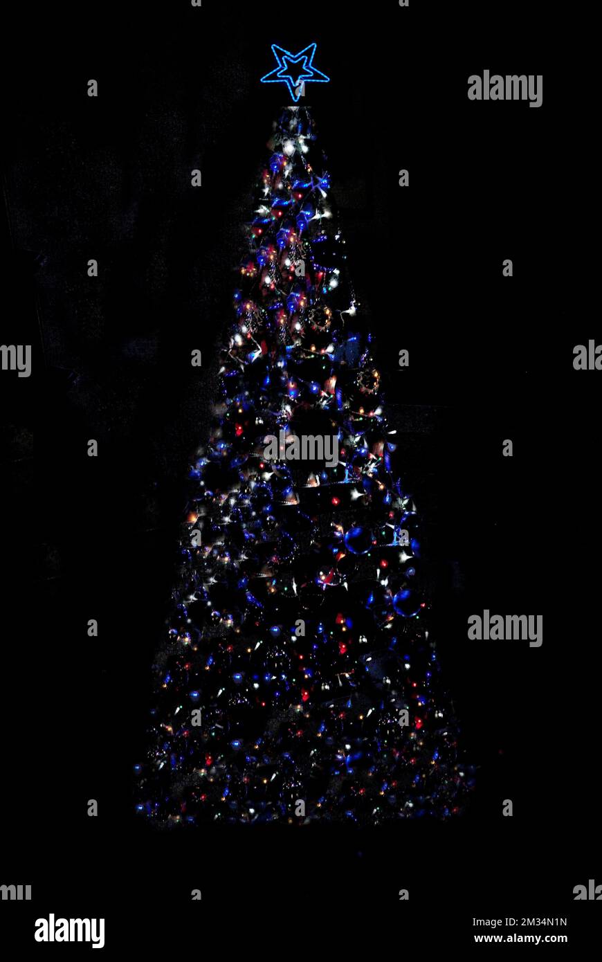 Albero di natale luci Foto Stock
