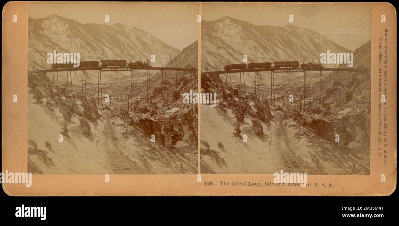 Il grande anello, Silver Plume, col. U.S.A. , Tralicci, Ferrovie, Valli, Montagne Foto Stock