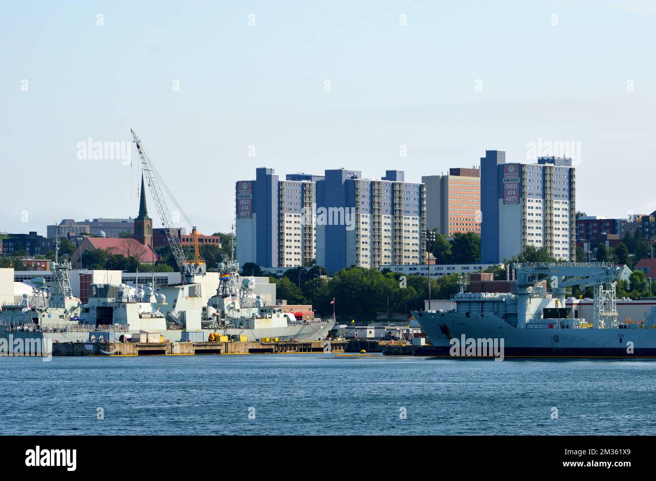 HMC Dockyard, parte della base militare CFB Halifax, a Halifax, Nuova Scozia, Canada. Foto Stock