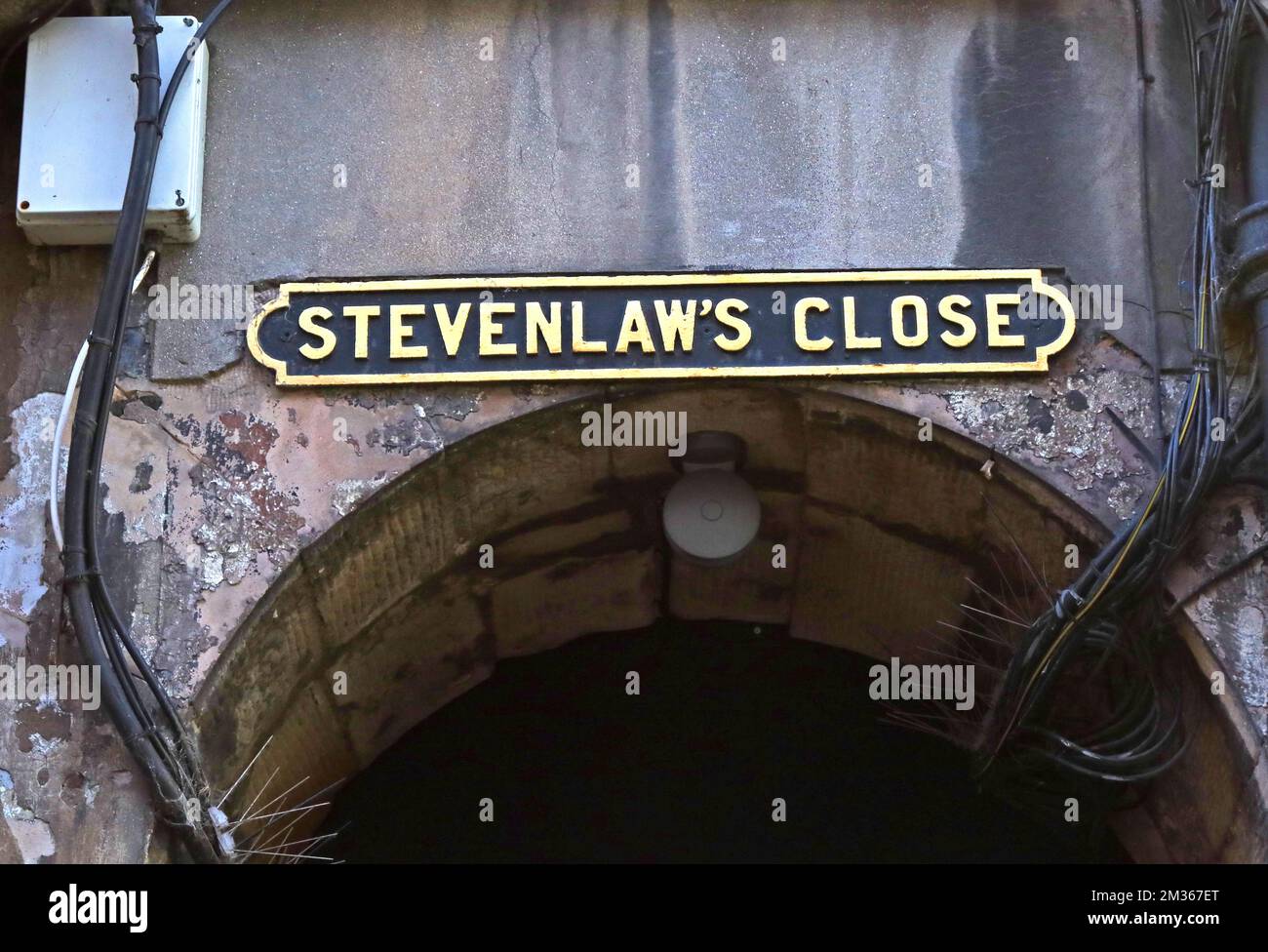 Stevenlaws Close, Royal Mile, città vecchia di Edimburgo, Lothian, Scozia, REGNO UNITO, EH1 1TB Foto Stock