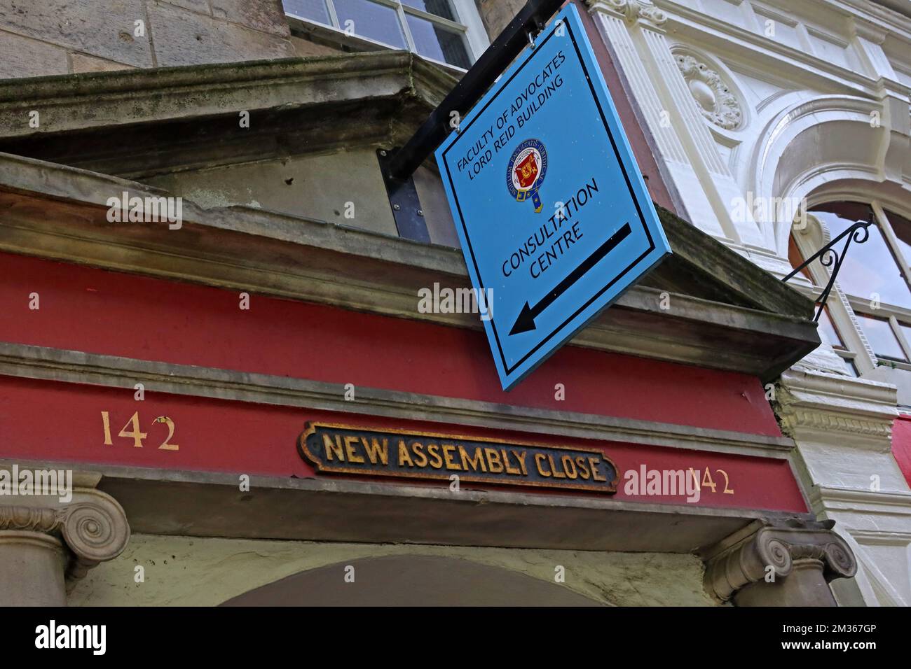 Facoltà di avvocati, Lord Reid edifici, Nuova Assemblea chiusa, Royal Mile, Città Vecchia, Edimburgo, Lothian, Scozia, Regno Unito, EH1 1QQ Foto Stock