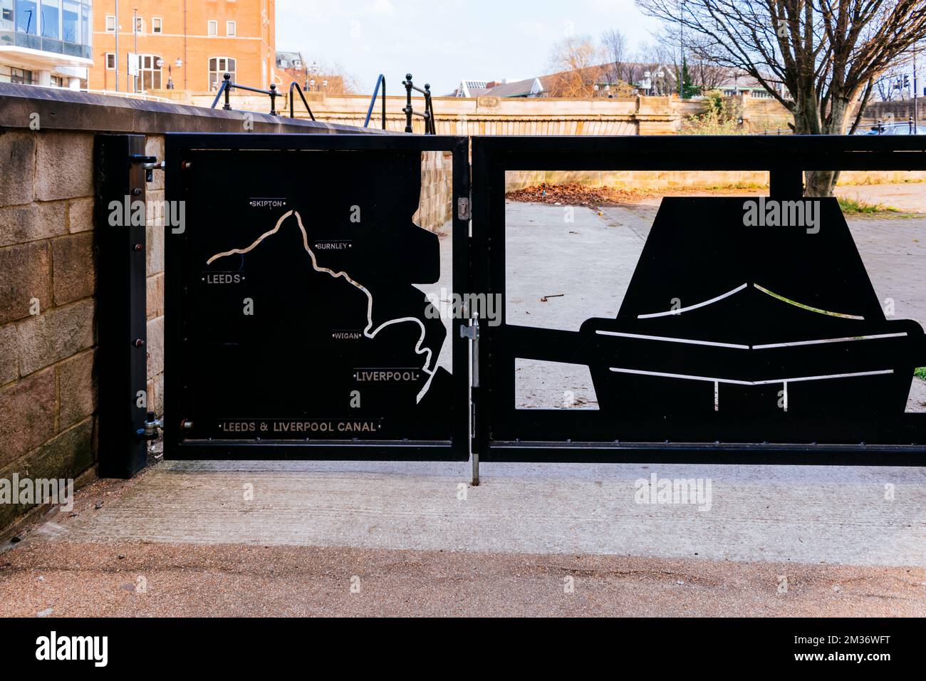Da Leeds alle porte del canale di Liverpool. Leeds, West Yorkshire, Yorkshire e Humber, Inghilterra, Regno Unito, Europa Foto Stock