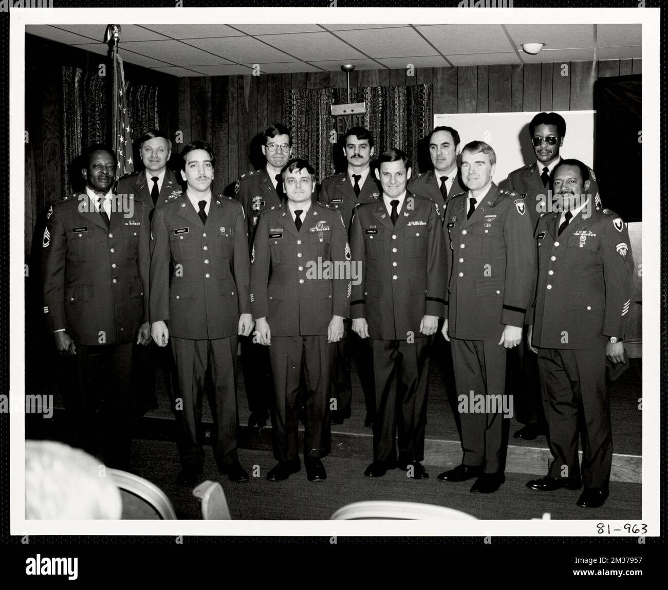 Gruppo di ufficiali militari , ufficiali militari. Record degli Stati Uniti Esercito operativo Foto Stock