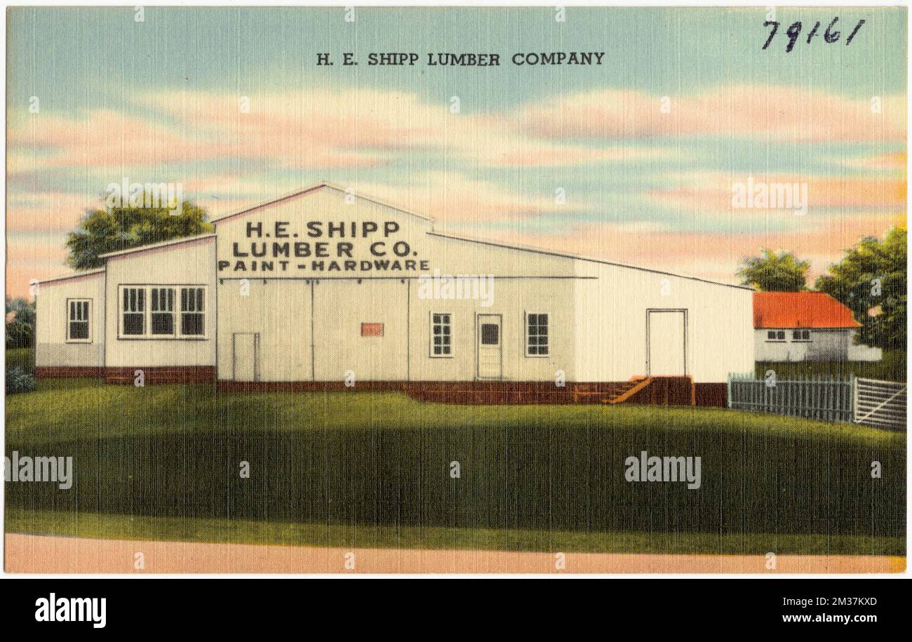 H. E. Shipp Lumber Company , Tichnor Brothers Collection, cartoline degli Stati Uniti Foto Stock