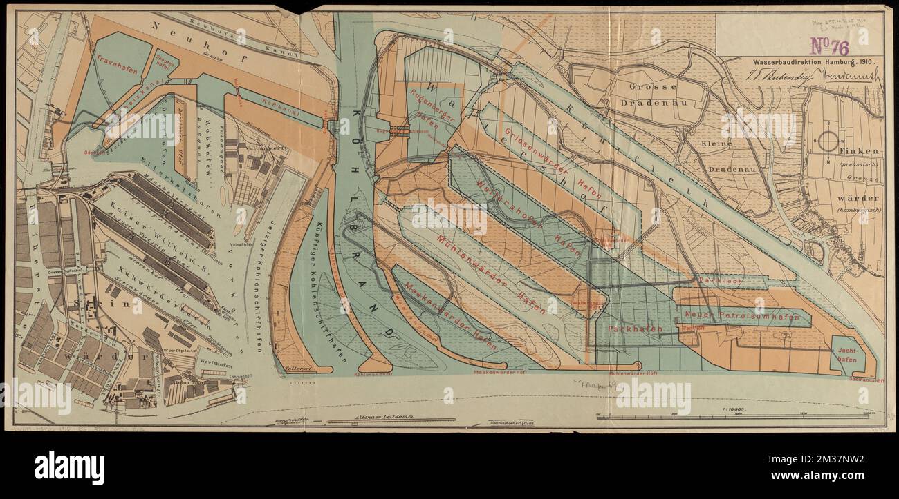 Der Hafen von Hamburg , Harbors, Germania, Amburgo, carte geografiche, Amburgo Germania, Mappe Norman B. Leventhal Map Center Collection Foto Stock