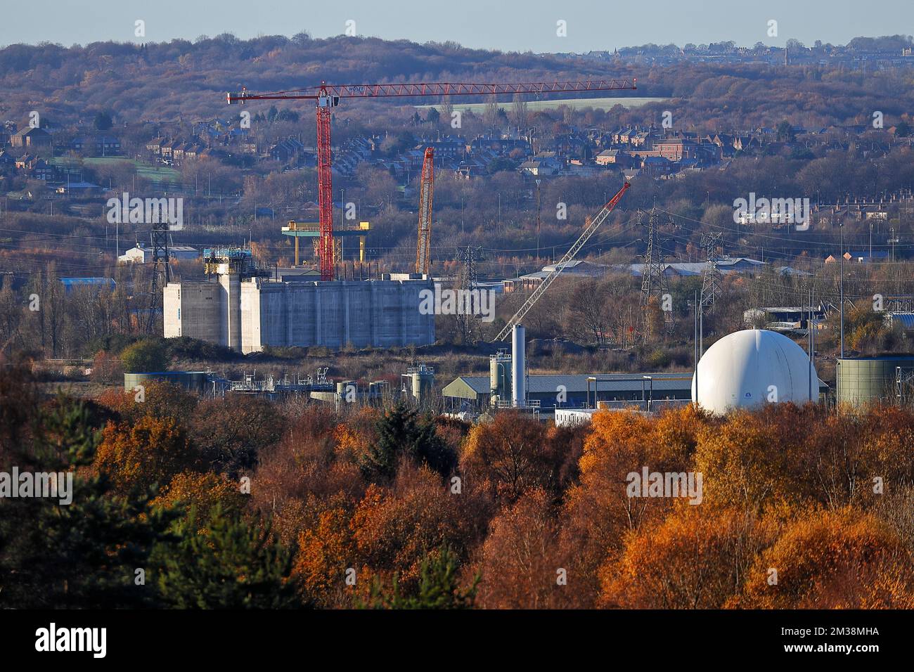 Costruzione della nuova Enfinium Energy dall'impianto di riciclaggio dei rifiuti di Skelton Grange a Leeds, West Yorkshire, Regno Unito Foto Stock Costruzione della nuova Enfinium Energy dall'impianto di riciclaggio dei rifiuti di Skelton Grange a Leeds, West Yorkshire, Regno Unito Foto Stock