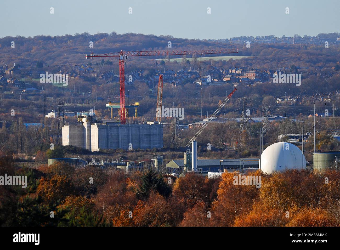 Costruzione della nuova Enfinium Energy dall'impianto di riciclaggio dei rifiuti di Skelton Grange a Leeds, West Yorkshire, Regno Unito Foto Stock Costruzione della nuova Enfinium Energy dall'impianto di riciclaggio dei rifiuti di Skelton Grange a Leeds, West Yorkshire, Regno Unito Foto Stock