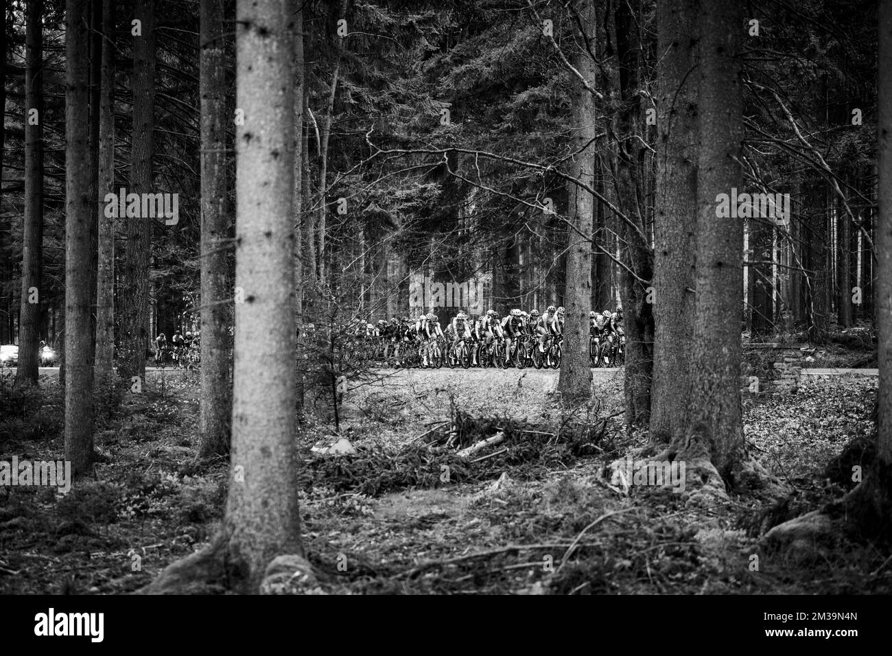 L'immagine mostra il pacco di piloti in azione durante la gara femminile d'élite della Liegi-Bastogne-Liegi un giorno di ciclismo, 142,1km da Bastogne a Liegi, domenica 24 aprile 2022, a Liegi. FOTO DI BELGA JASPER JACOBS Foto Stock