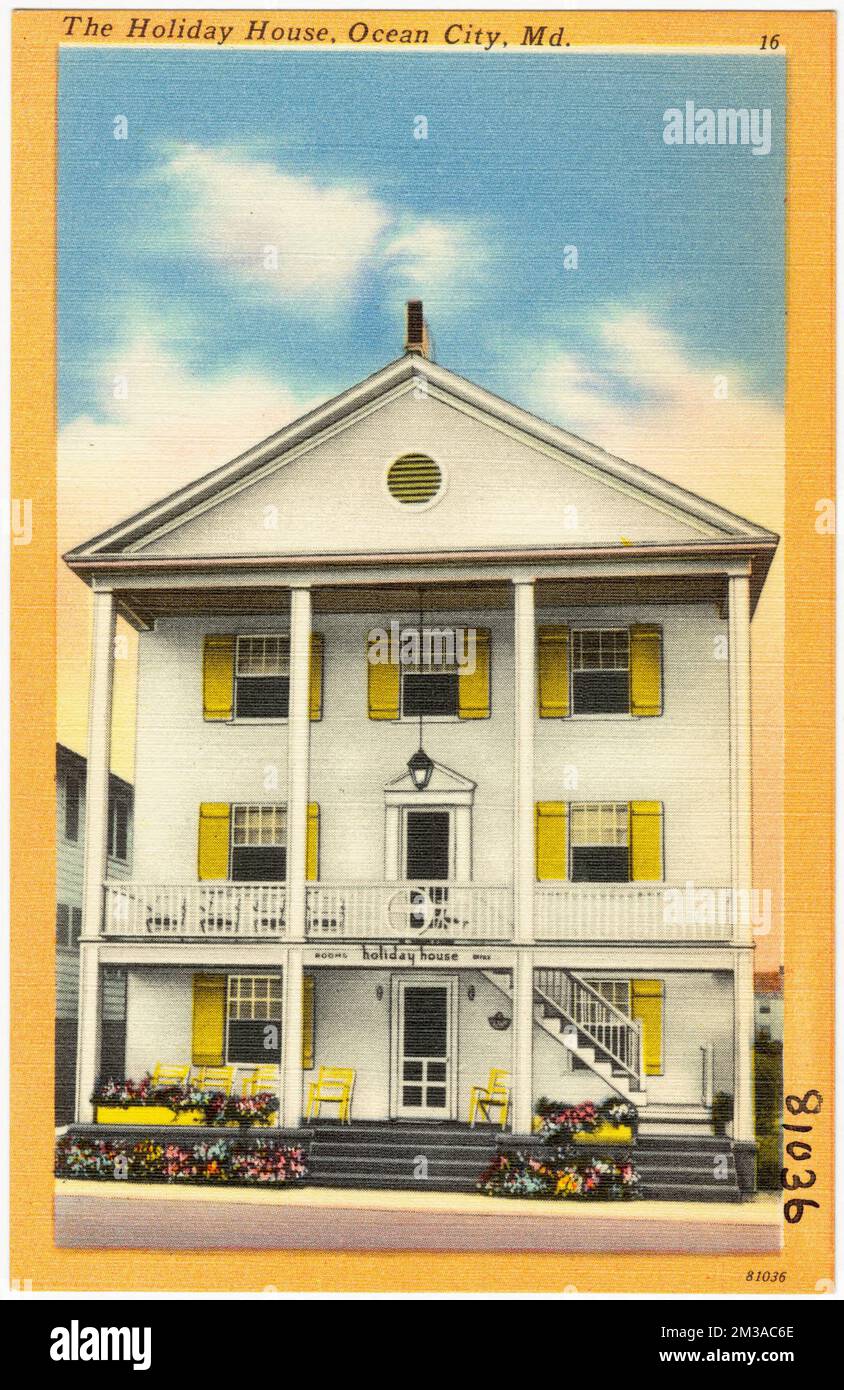 The Holiday House, Ocean City, Md. , Houses, Tichnor Brothers Collection, cartoline degli Stati Uniti Foto Stock
