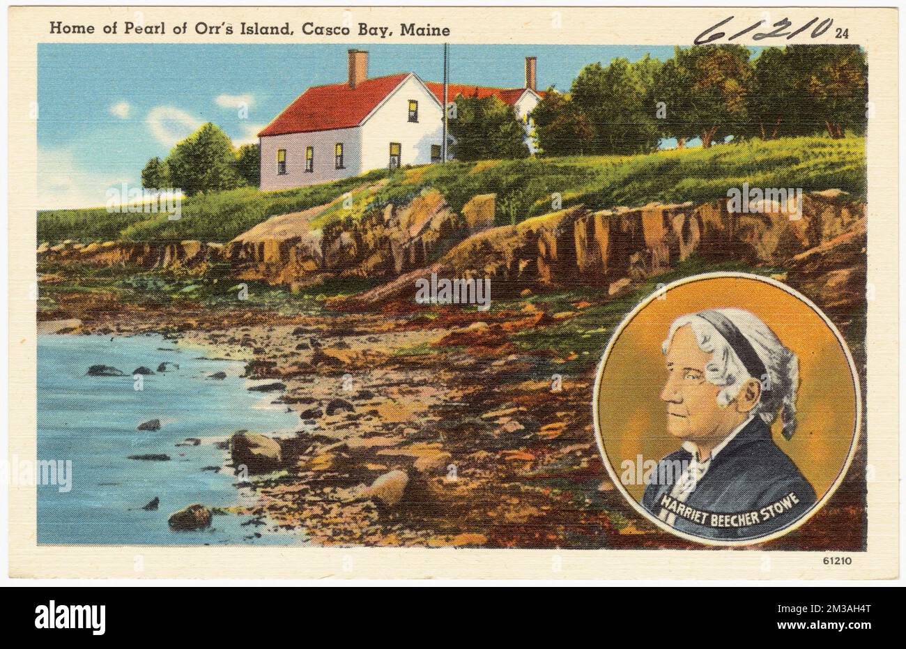 Casa della perla dell'isola di Orr, Carco Bay, Maine, Houses, Tichnor Brothers Collection, Cartoline degli Stati Uniti Foto Stock