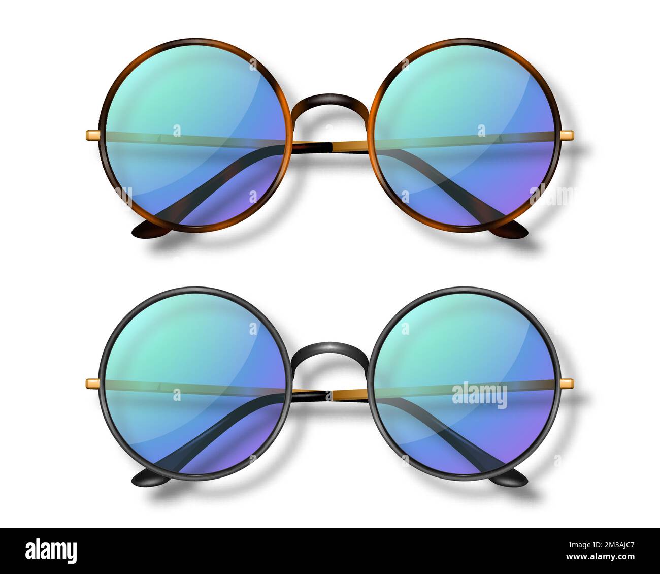 Vector 3D realistic Set di occhiali da sole in vetro isolati, trasparenti  per uomo e donna, accessorio. Ottica, lente, Vintage, occhiali alla moda  Immagine e Vettoriale - Alamy