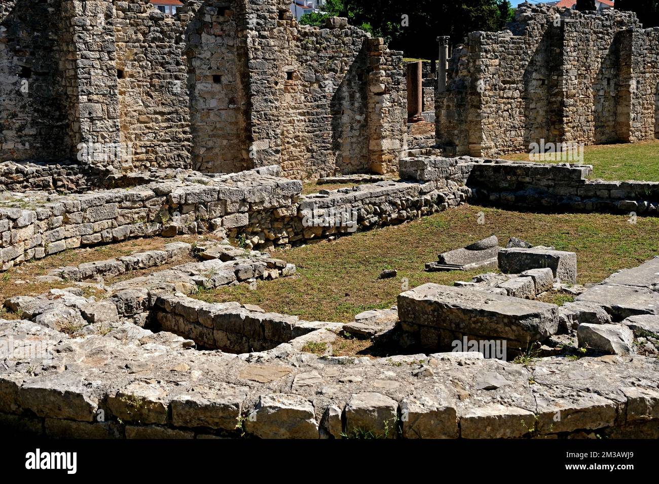 Rovine romane nell'ex città di Salona in Croazia Foto Stock