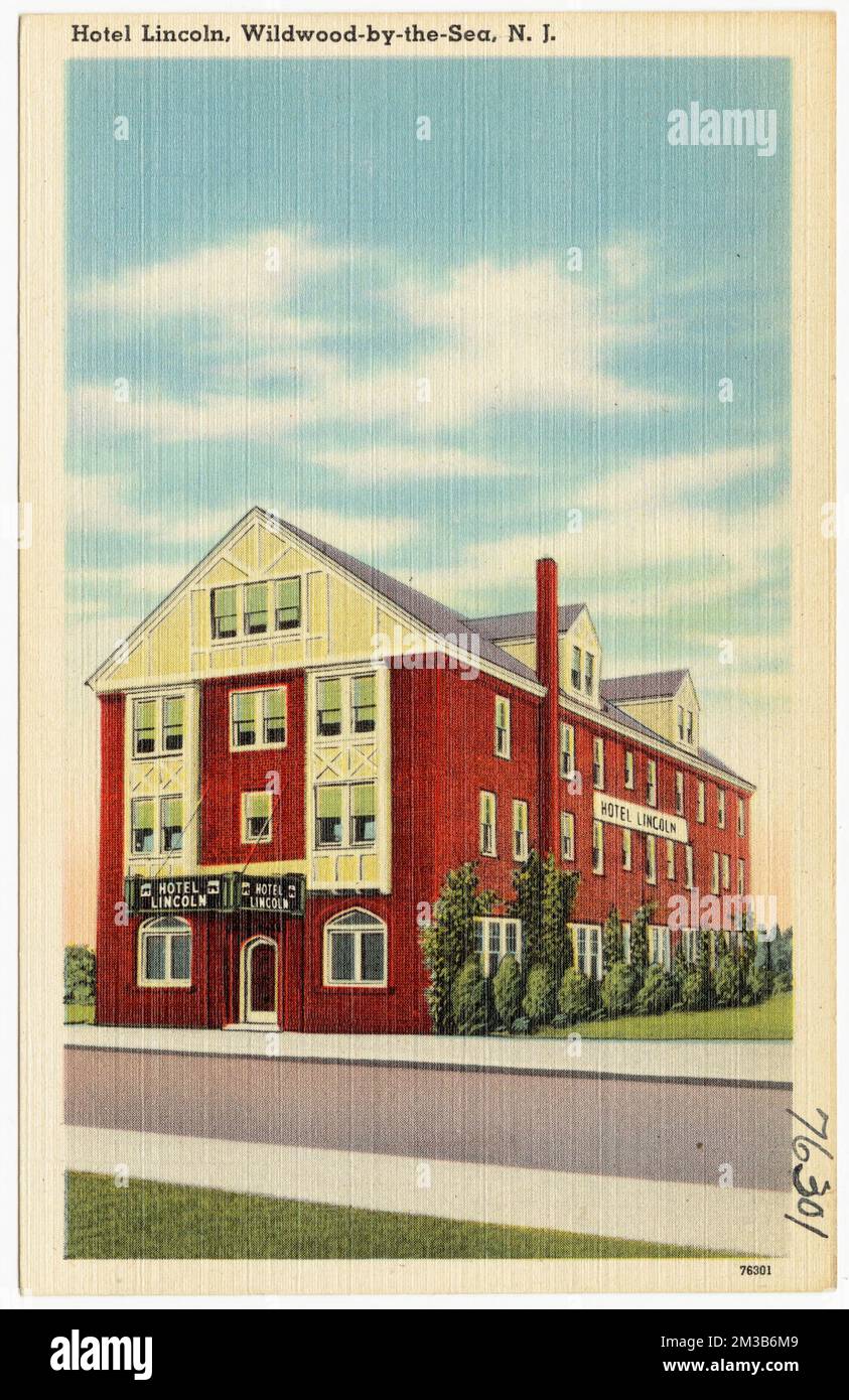 Hotel Lincoln, Wildwood-by-the-Sea, N. J. , Alberghi, Tichnor Brothers Collection, Cartoline degli Stati Uniti Foto Stock