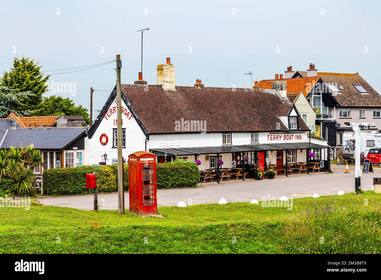 15th ° secolo pub patrimonio The Ferry Boat Inn a Felixstowe, Suffolk, Regno Unito Foto Stock