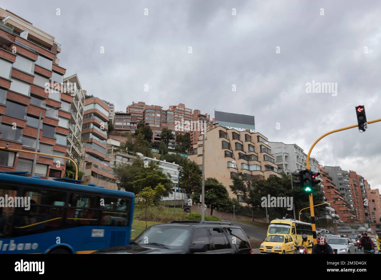 BOGOTÀ, COLOMBIA `Los Rosales' Un ricco quartiere a nord della città, vicino ad una strada 7th. Un quartiere conosciuto per i suoi edifici in mattoni Foto Stock