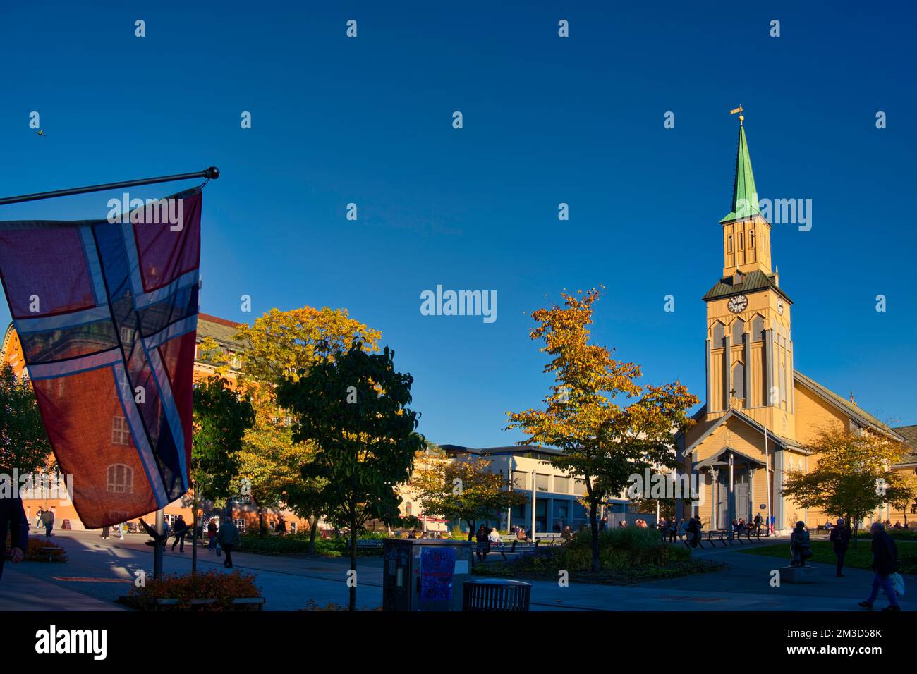 La Cattedrale di Tromsø è la sede episcopale della Diocesi di Nord-Hålogaland nella Chiesa di Norvegia. Questa cattedrale è notevole in quanto è l'unica Norwe Foto Stock