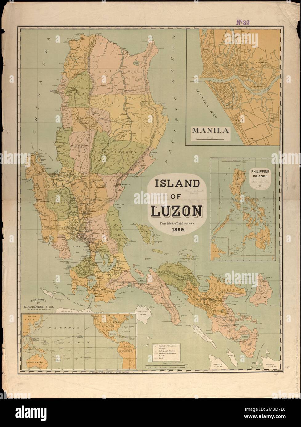 Isola di Luzon : dalle più recenti fonti ufficiali, Luzon Filippine, Mappe Norman B. Leventhal Map Center Collection Foto Stock