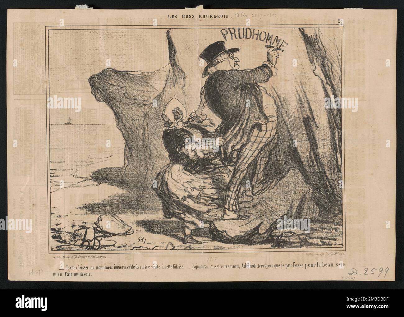 Je veux laisser un monumento... , Disegnatori, Autori, attori, Monnier, Henry, 1799-1877. Honoré Daumier (1808-1879). Litografie Foto Stock