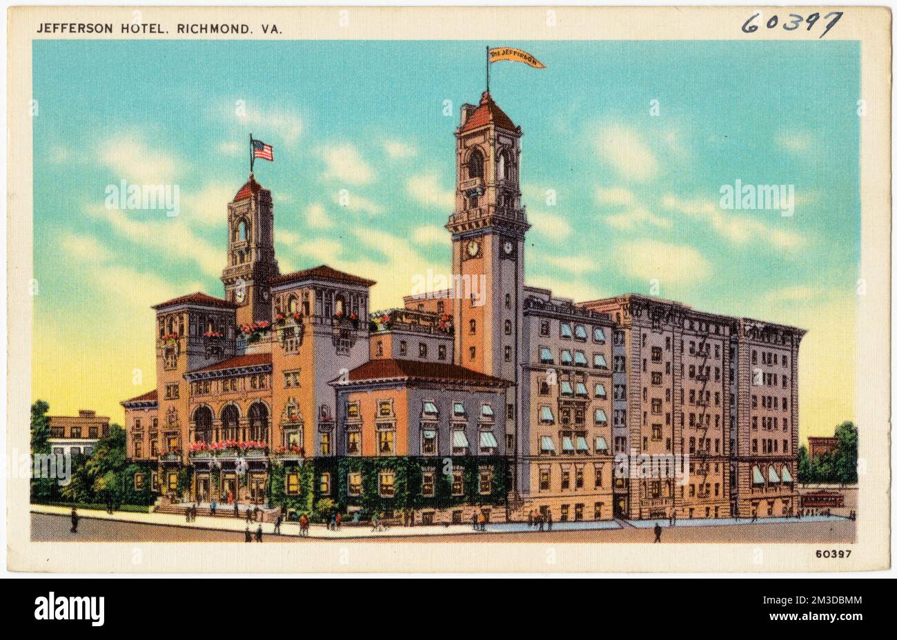 Jefferson Hotel, Richmond, Virginia. , Hotels, Tichnor Brothers Collection, cartoline degli Stati Uniti Foto Stock