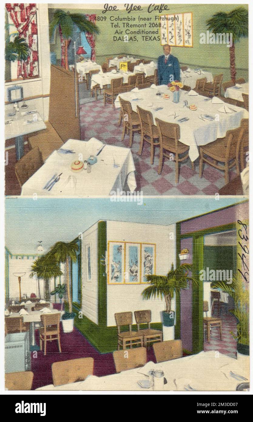 Joe Yee Café, Dallas, Texas , ristoranti, Tichnor Brothers Collection, Cartoline degli Stati Uniti Foto Stock