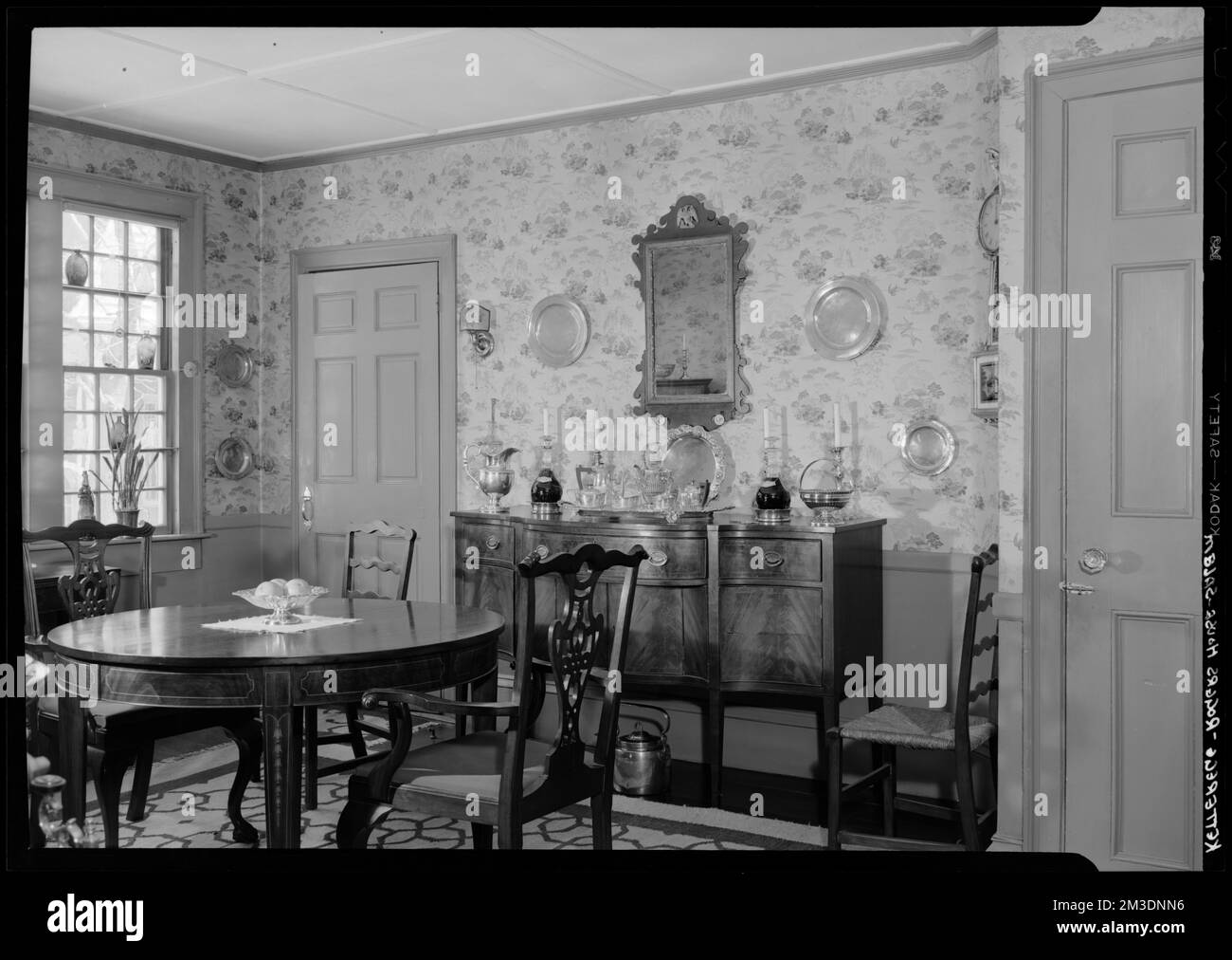 Kitterege-Rogers House, Salem: Interno, sala da pranzo , sale da pranzo. Samuel Chamberlain Fotografia negatives Collection Foto Stock