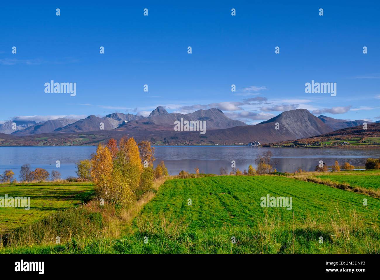 Location:69° 13' 53,08' N, 19° 14' 7,22' e taken @ Balsfjord, Norway Sørkjosveien, Sagelv, Vårtun, Storsteinnes, Balsfjord, Troms og Finnmark, 9050, Foto Stock