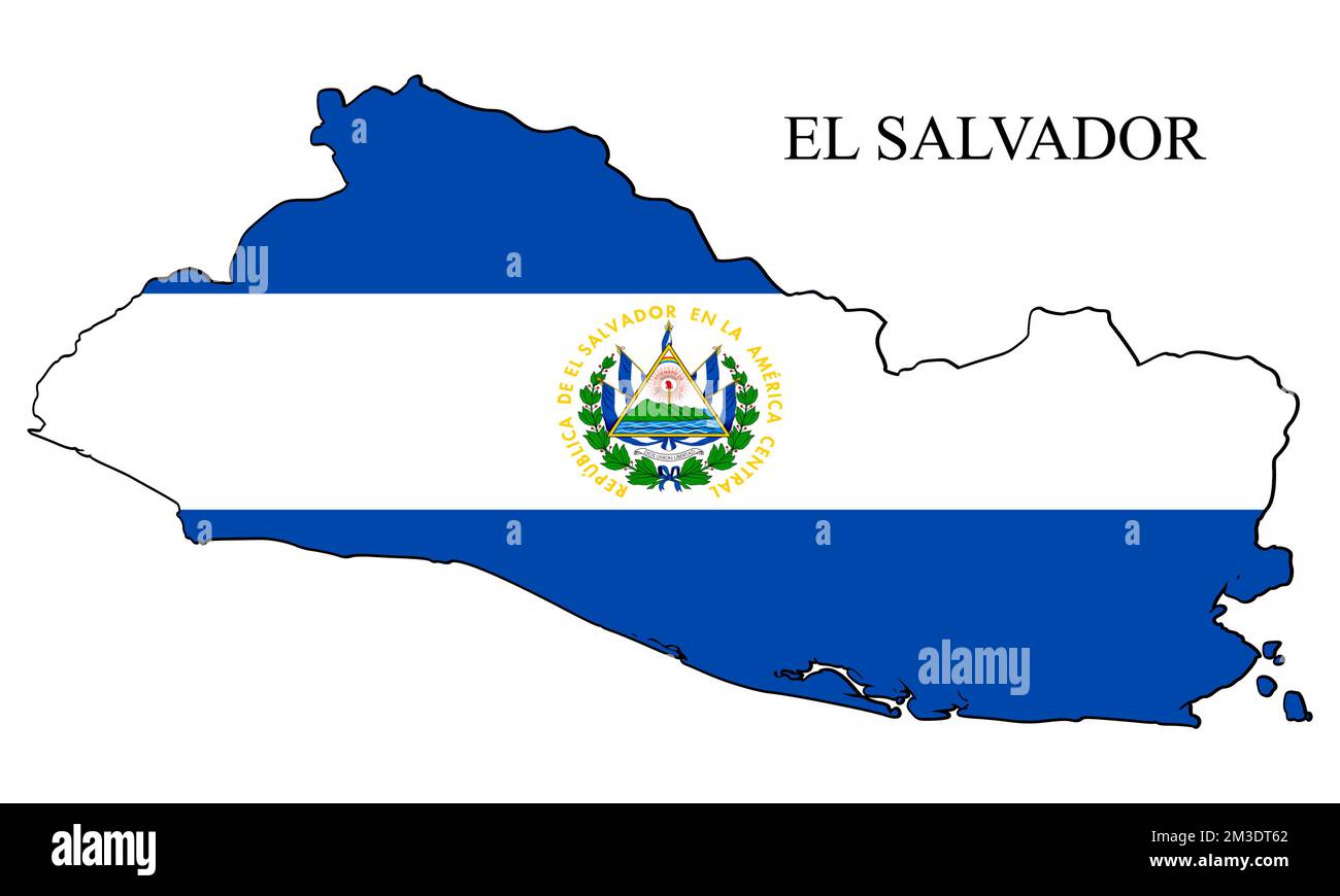 Illustrazione del vettore della mappa El Salvador. Economia globale. Paese famoso. America Centrale. America. Illustrazione Vettoriale