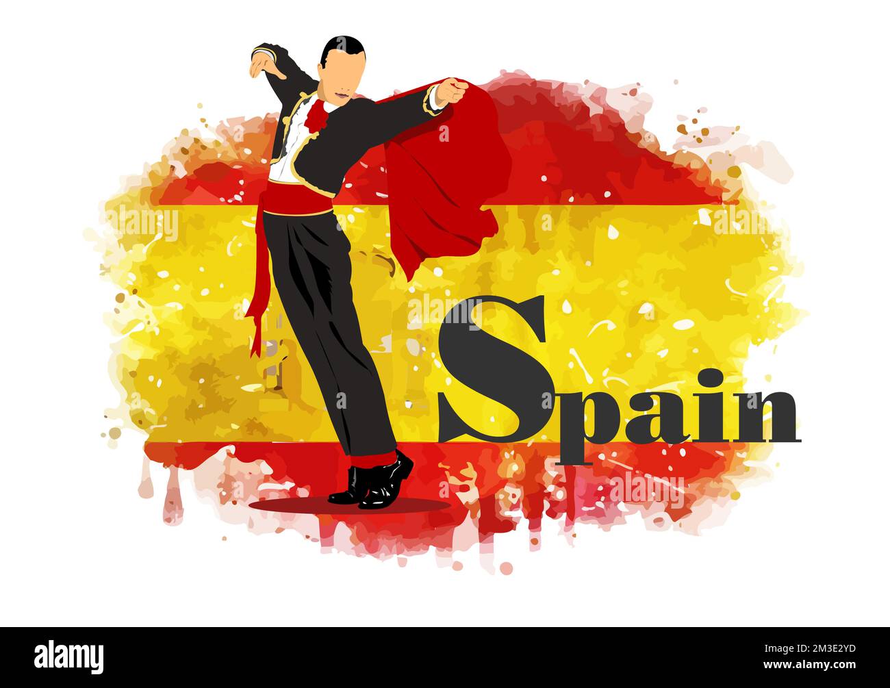 Il simbolo della Spagna nell'immagine della bandiera. Illustrazione del vettore 3D Illustrazione Vettoriale